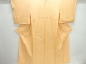 梅青海波模様織出し一ツ紋付け下げ色無地着物